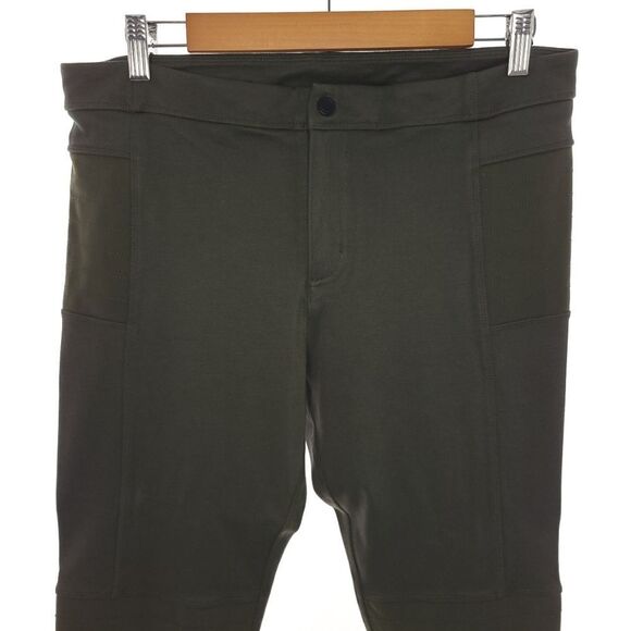 Athleta Womens Size 14 Solid Army Olive Green Trailsetter Ponte Moto Pants - Picture 4 of 14